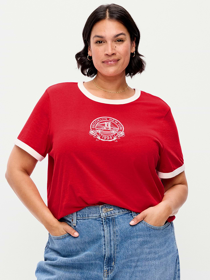 Image 7 of 8, EveryWear Crew-Neck Graphic Ringer T-Shirt