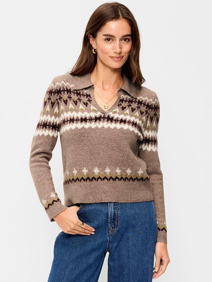 Image 1 of 5, Featuring SoSoft. Feels like cashmere, wears like a year-round fave., split-neck collar, long sleeves, rib-knit cuffs and hem, Product #903808