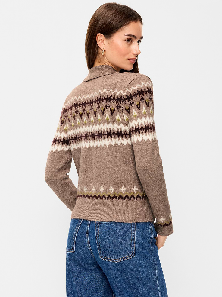 Image 2 of 5, SoSoft Split-Neck Collar Long-Sleeve Sweater