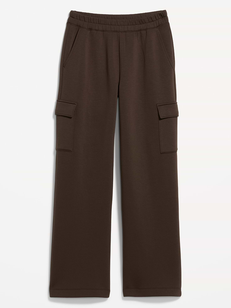 Image number 7 showing, High-Waisted Bounce Fleece Wide-Leg Cargo Sweatpants