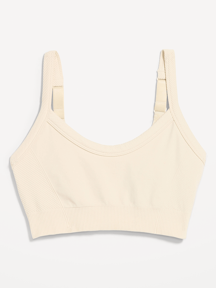 Image 3 of 9, Light Support Fluid Seamless Ribbed Sports Bra