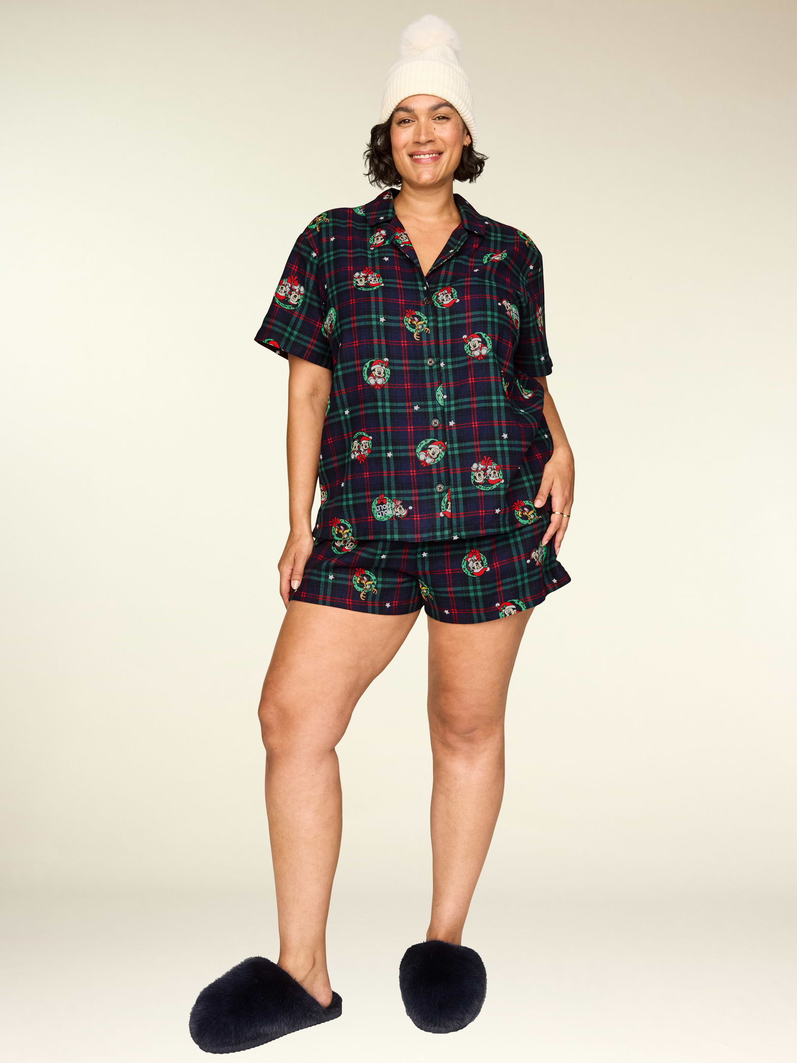 Image 7 of 8, Old Navy x Disney Flannel Pajama Shorts Set for Women