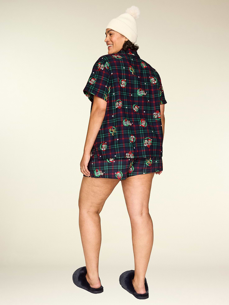 Image 8 of 8, Old Navy x Disney Flannel Pajama Shorts Set for Women, All-Access Cardmember