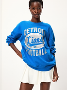 Image number 1 showing, Detroit Lions Oversized Fleece Sweatshirt for Women