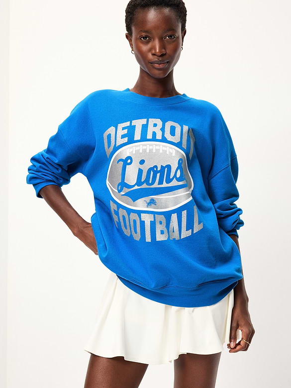 Detroit Lions Oversized Fleece Sweatshirt for Women