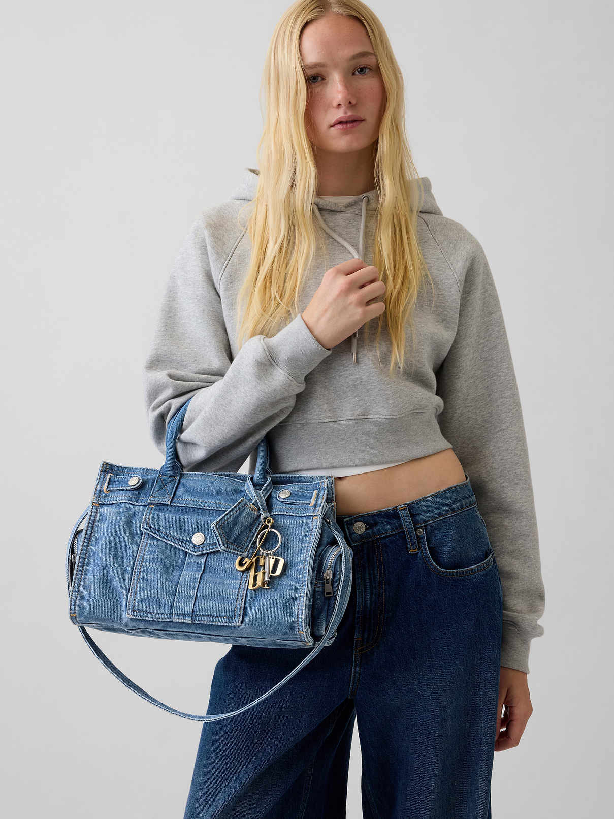 Image number 2 showing, Denim Five Pocket Satchel