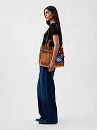 Image number 2 showing, Vegan Suede Five Pocket Tote