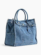 Image number 3 showing, Large Denim Five Pocket Tote