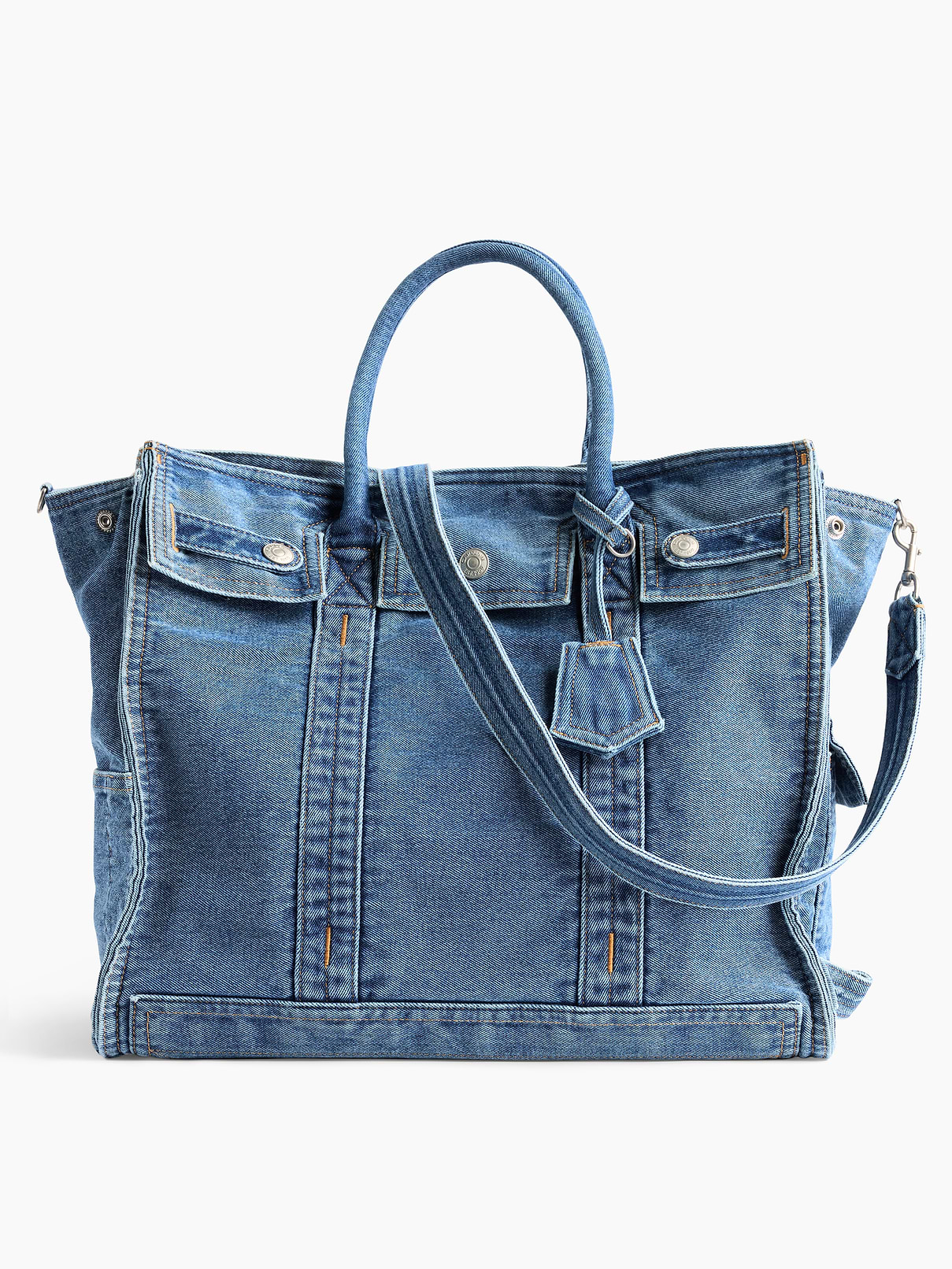 Image number 1 showing, Large Denim Five Pocket Tote