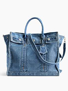 Image number 1 showing, Large Denim Five Pocket Tote