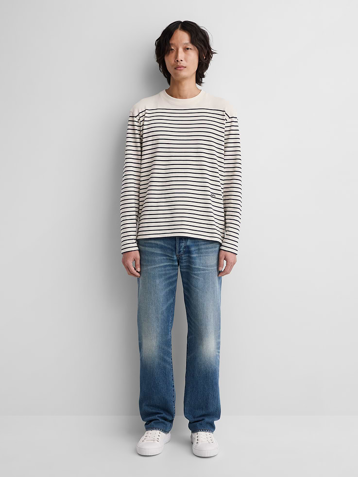 Image 1 of 9, Fit: Slightly relaxed through the hip & thigh with a straight leg., Fabric: 13 oz (369 g) denim in 100% cotton., Stretch: Rigid Jeans. Authentic, non-stretch denim that gets better with every wear. Made to wear all day & break in over time. ​, Look: A five-pocket jean in a vintage medium wash., Details: Logo button fly, five-pocket styling, printed pocket bags, logo rivets & logo leather patch at back., Responsibly Made: This product is part of our water-saving Washwell program. Compared with conventional wash methods, Washwell uses at least 20% less water., Product #1179801