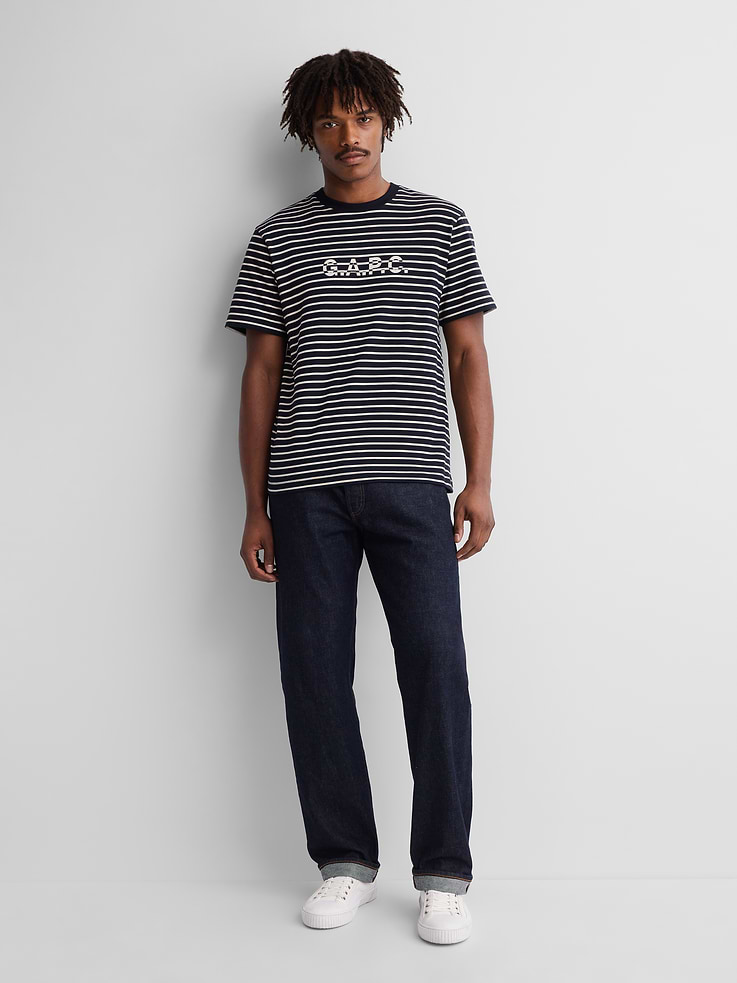 Image 2 of 8, Gap × A.P.C. Logo Stripe T-Shirt