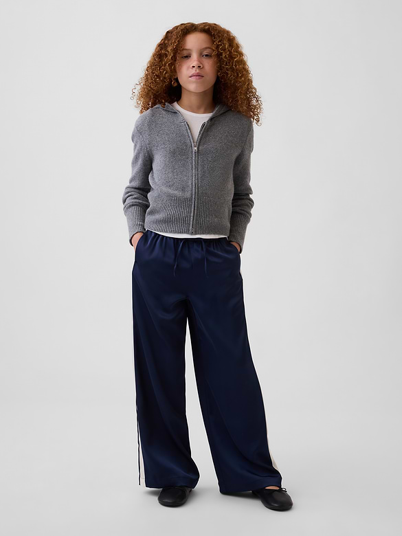 Kids Satin Easy Wide-Leg Pants