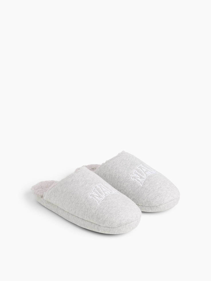 Image 2 of 4, Sherpa-Lined NAP Logo Slippers
