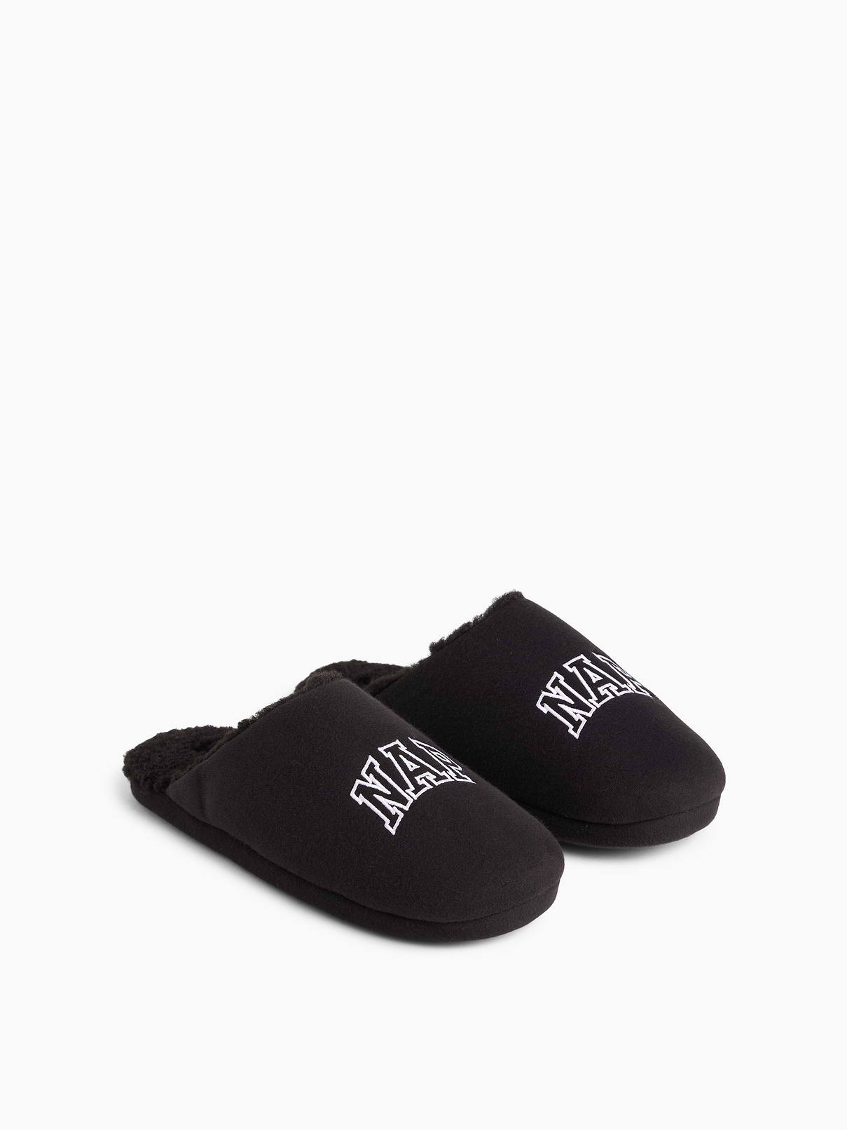 Image 2 of 4, Sherpa-Lined NAP Logo Slippers