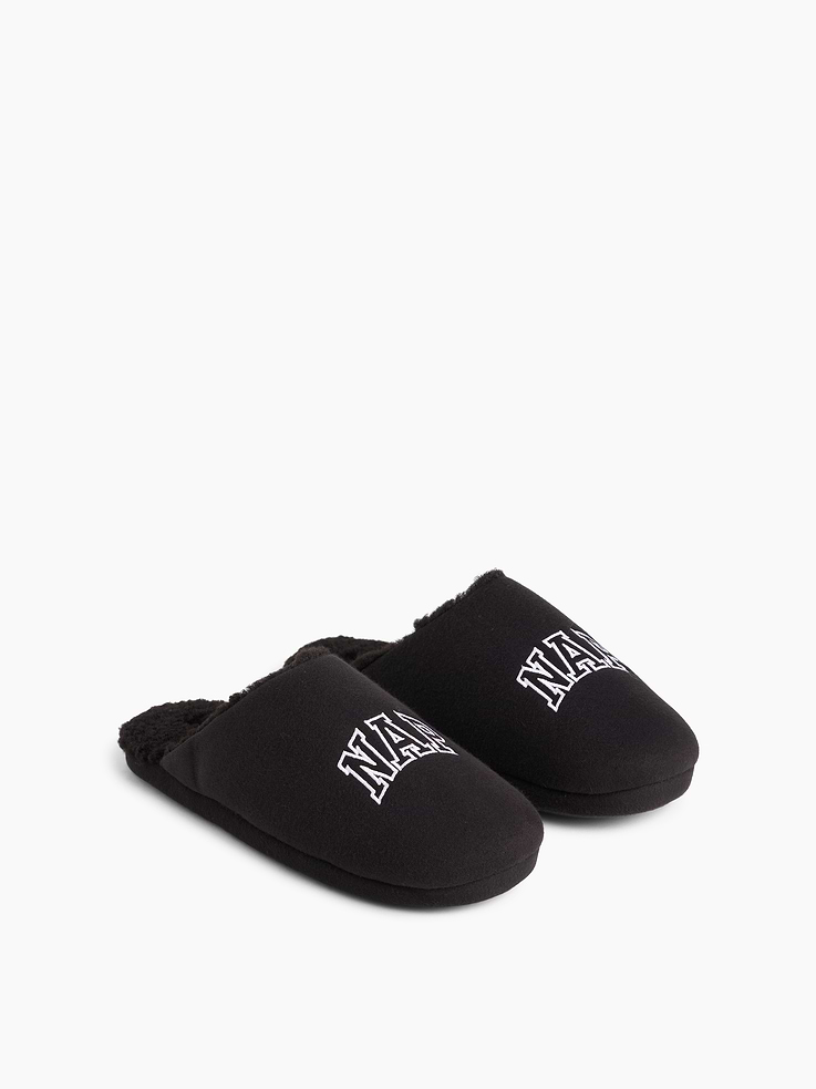 Image 2 of 4, Sherpa-Lined NAP Logo Slippers