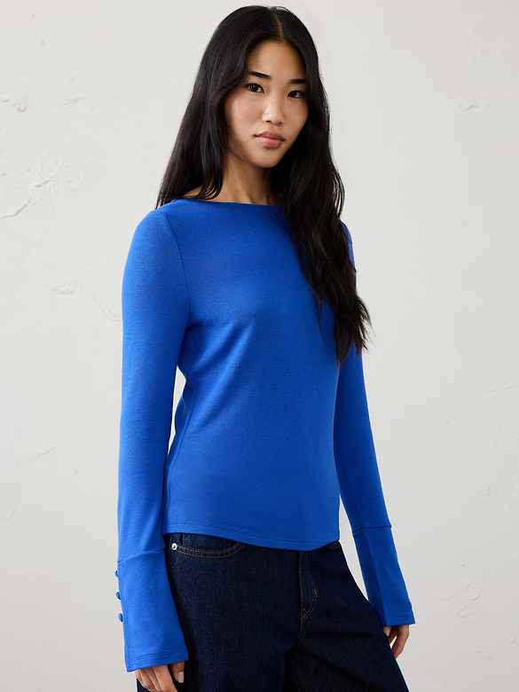 Soft Luxe Button-Cuff Top