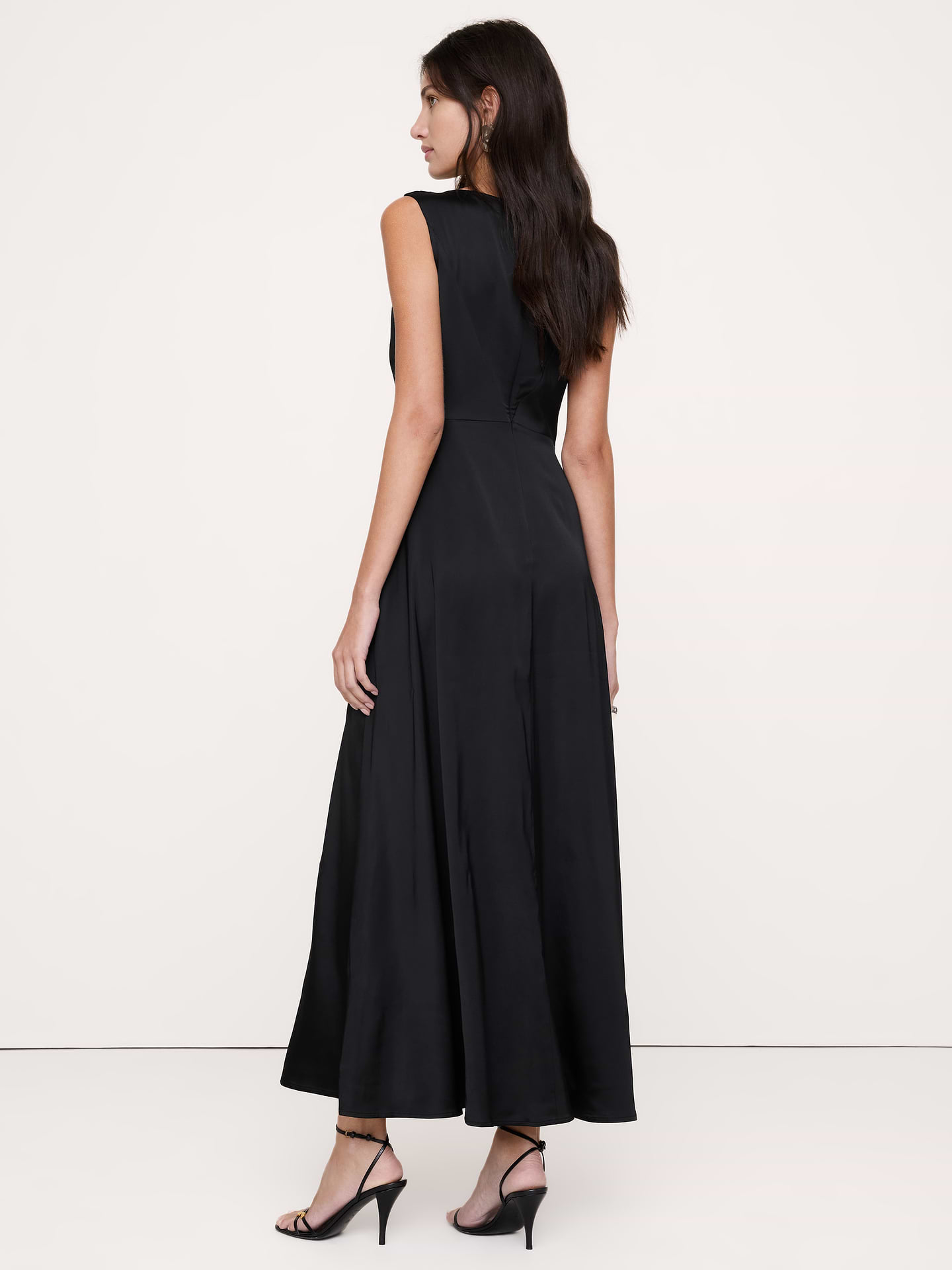 Image number 3 showing, Stretch-Satin Cowl-Neck Maxi Dress