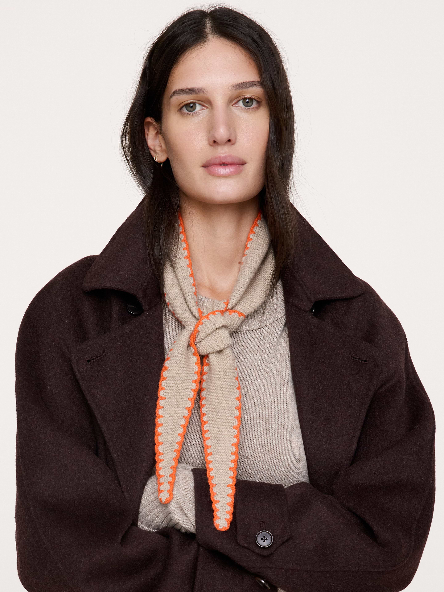 Image 2 of 5, Stitch Thin Neck Scarf By Vismaya