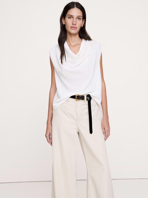 Camisole drapée à col cagoule