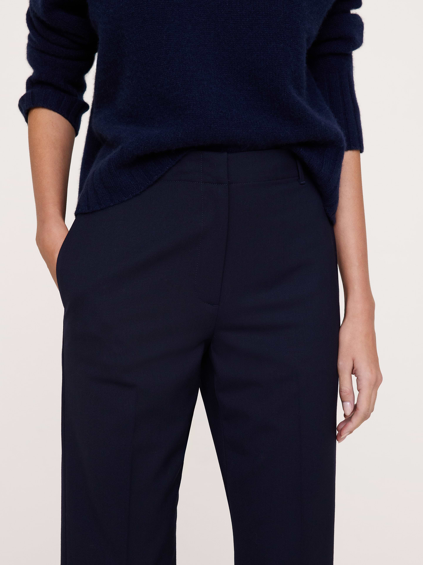 Image number 8 showing, Ultra High-Rise Modern Slim Italian Lightweight Wool Ankle Pant