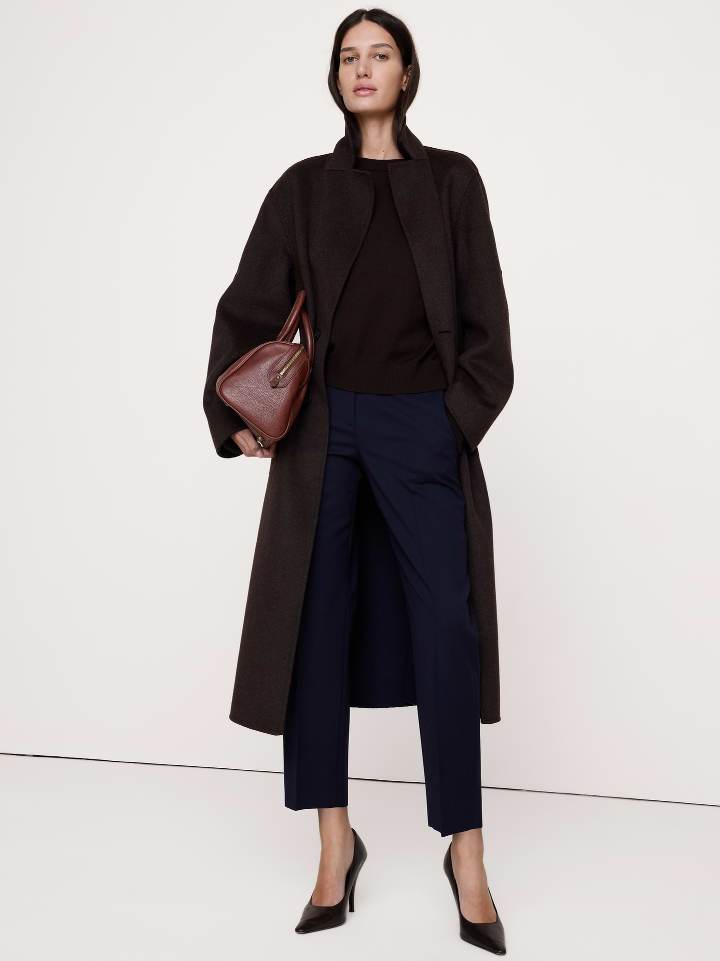 Image number 5 showing, Ultra High-Rise Modern Slim Italian Lightweight Wool Ankle Pant