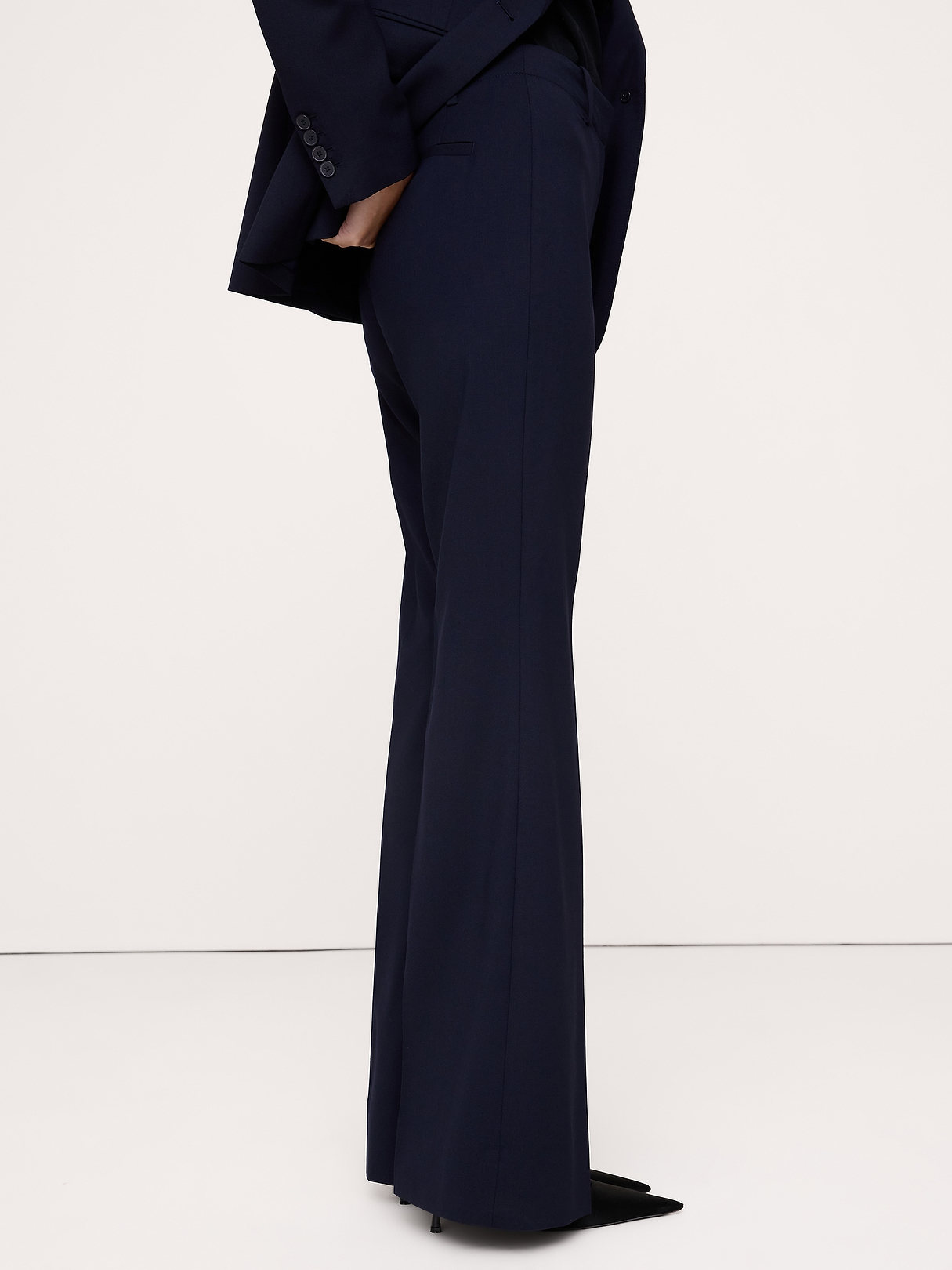 Ultra High-Rise Flare Italian Lightweight Wool Pant | Banana Republic