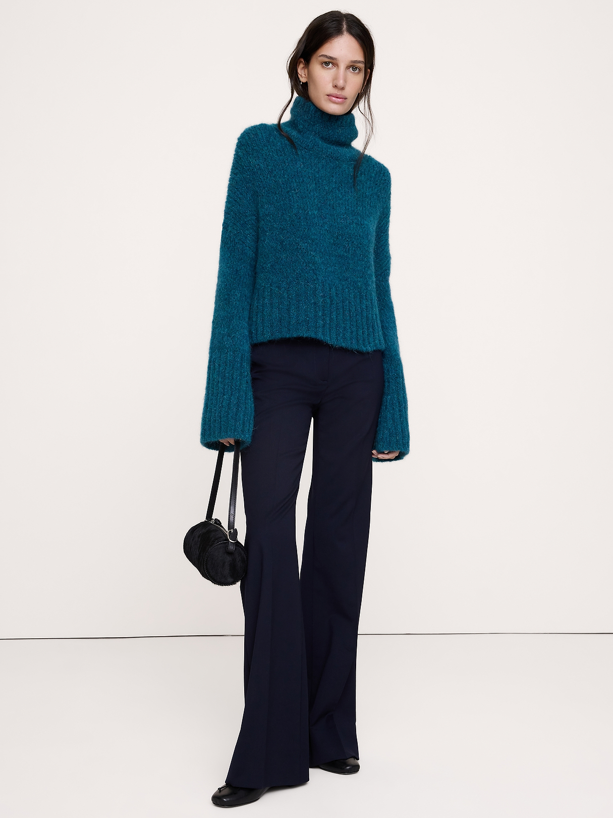Ultra High-Rise Flare Italian Lightweight Wool Pant | Banana Republic