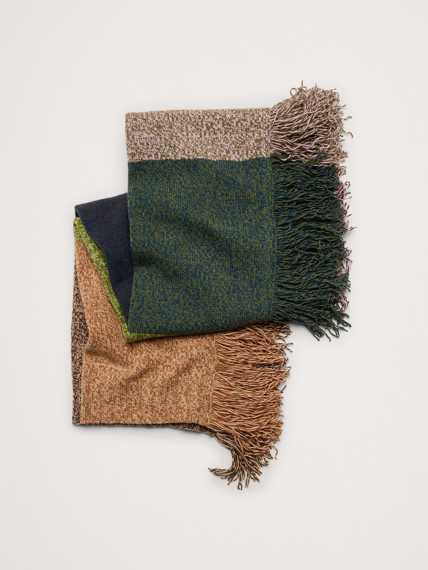 Image 1 of 3, We crafted this scarf from a blend of beautifully warm Merino wool and soft cotton, adding fringe and a cape for a modern take on layering., Product #906520