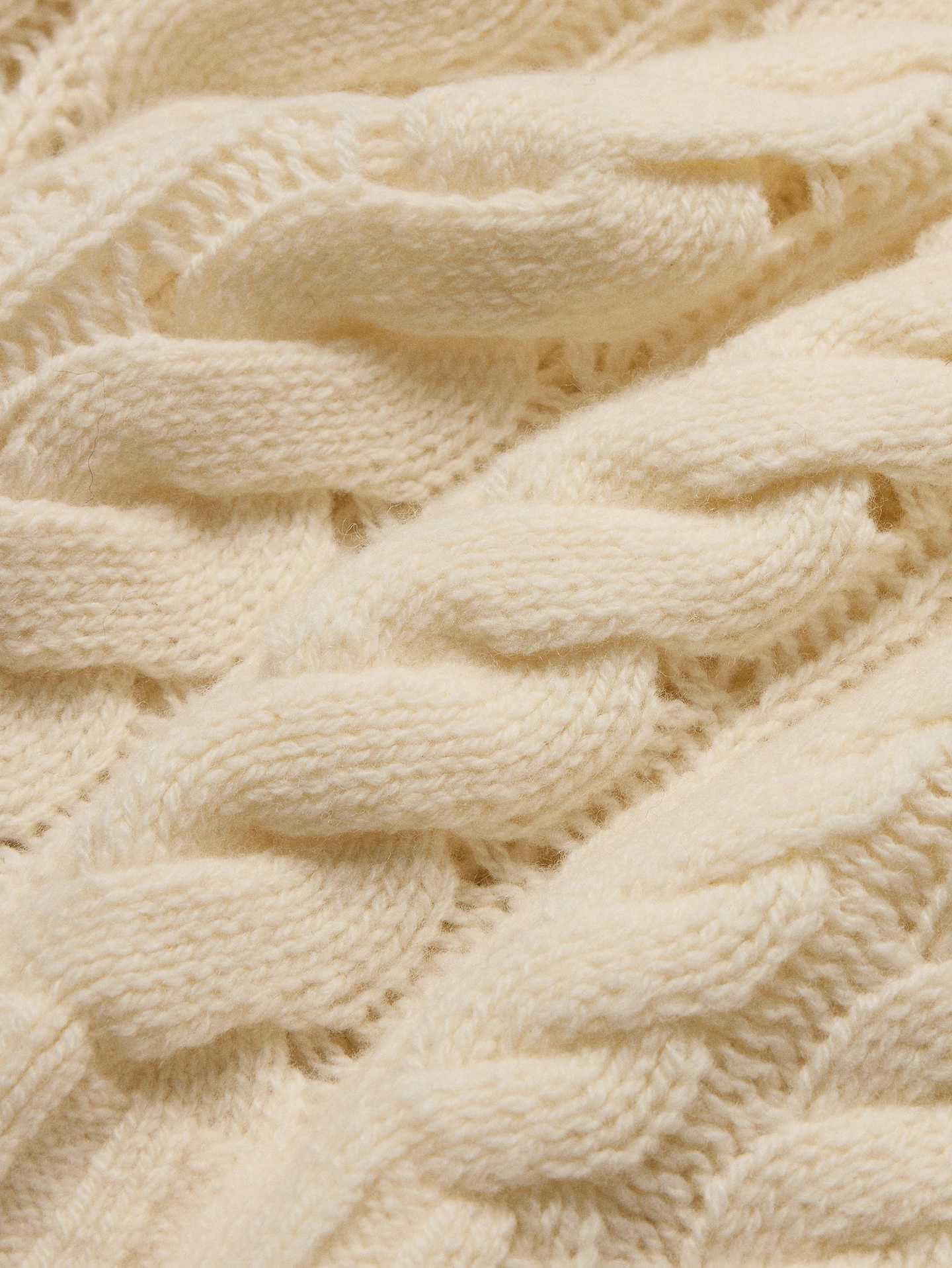 Image 7 of 7, Merino-Yak Cable-Knit Cardigan