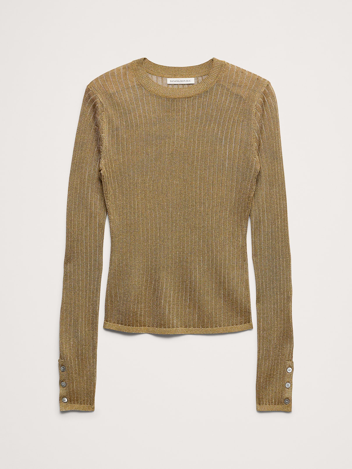 Image 5 of 5, Metallic Crew-Neck Sweater