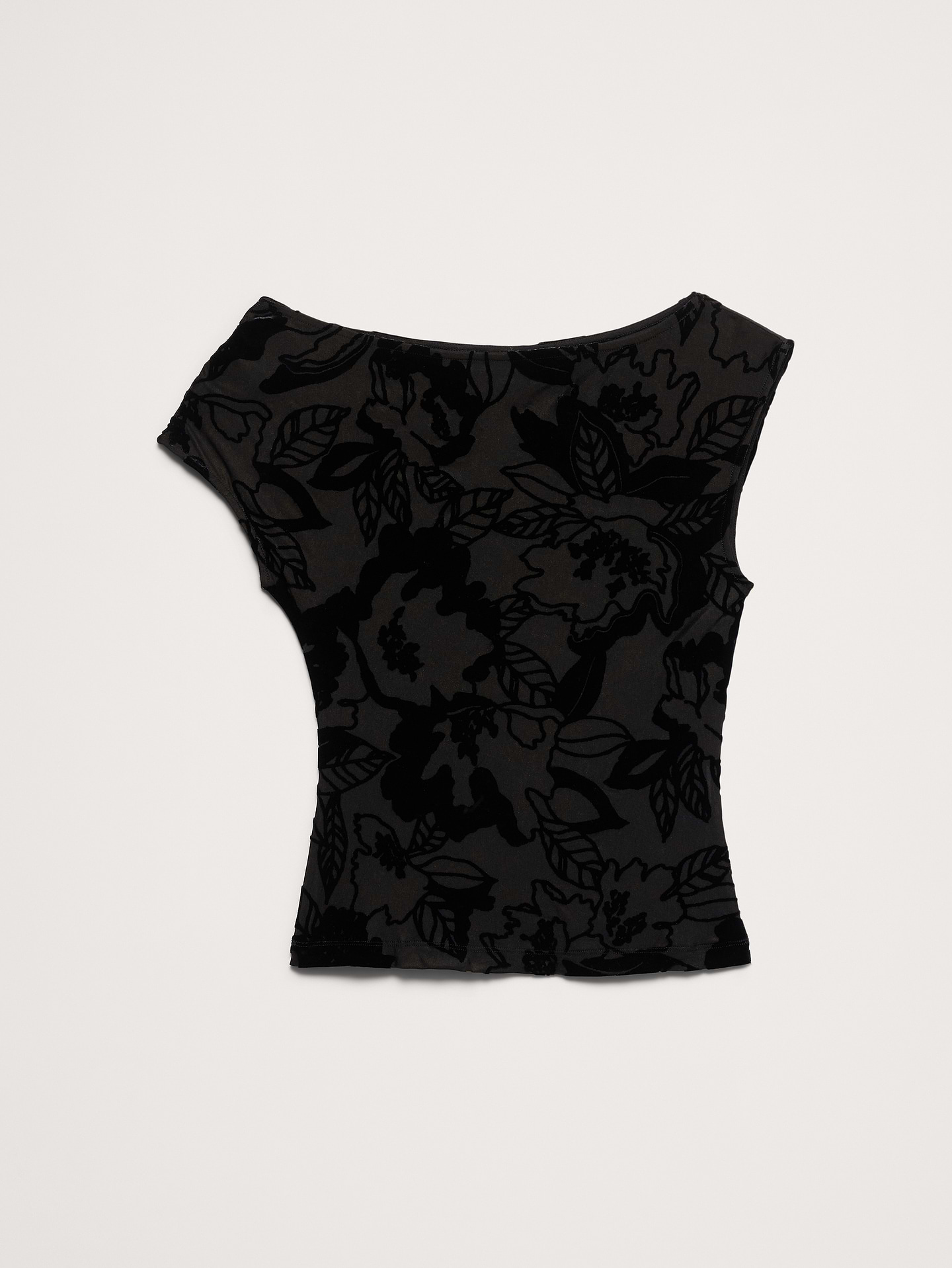 Image 5 of 5, Burnout Velvet Off-Shoulder Top