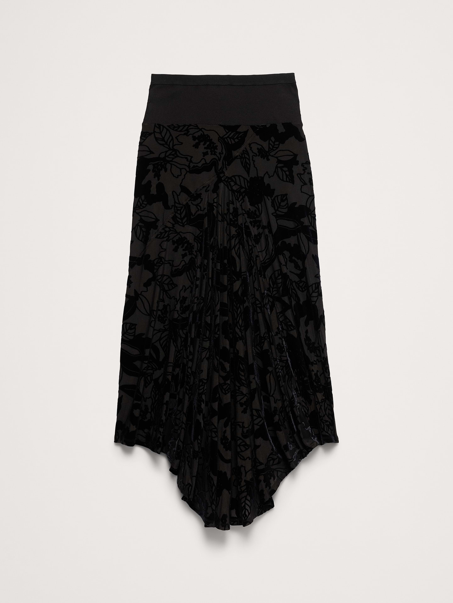 Image 5 of 5, Burnout Velvet Asymmetrical Maxi Skirt
