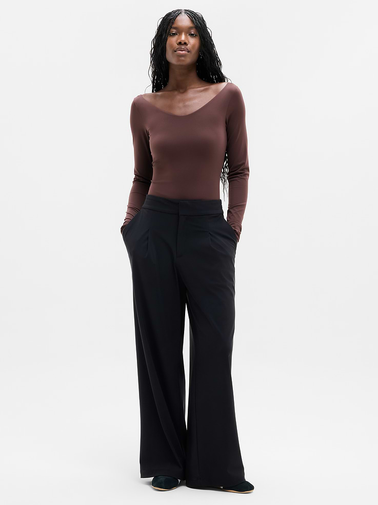 Image 2 of 6, BodyMove V-Neck Long Sleeve Bodysuit