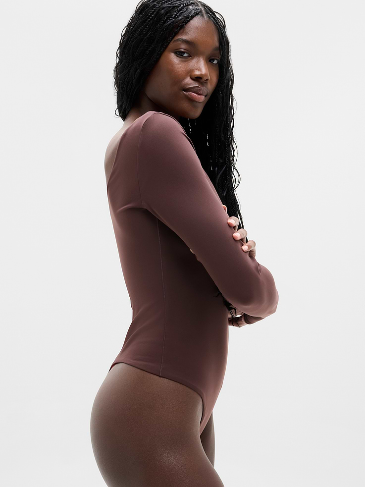 Image 3 of 6, BodyMove V-Neck Long Sleeve Bodysuit