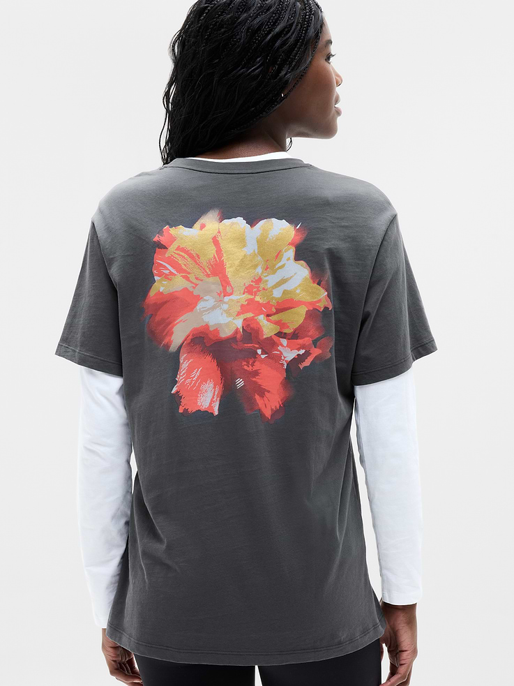 Image 3 of 6, Favorite Cotton Relaxed Graphic Tee