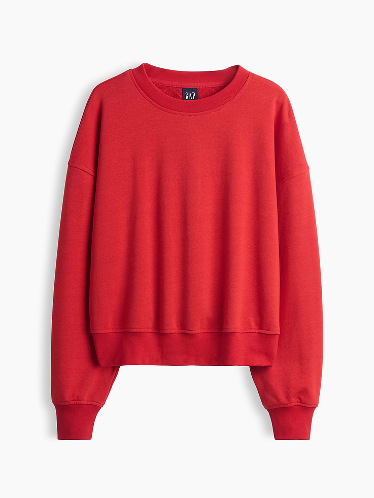 Image 3 of 3, VintageSoft Terry Oversized Wedge Side-Slit Sweatshirt