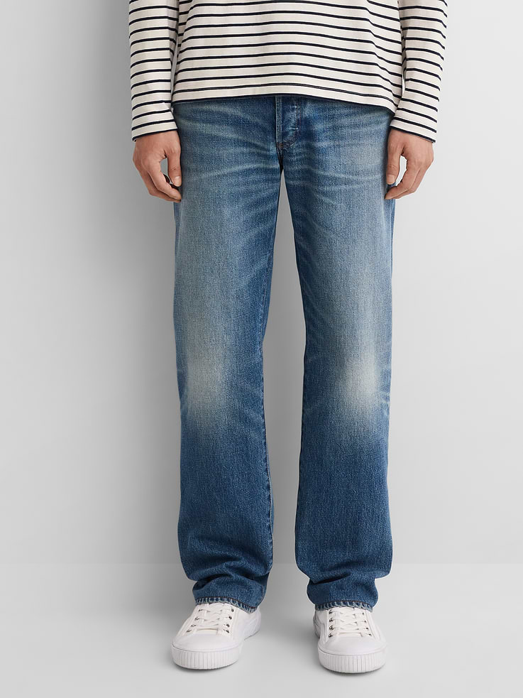 Image 2 of 9, Gap × A.P.C. Japanese Denim Relaxed Straight Jeans, Cardmember Early Access