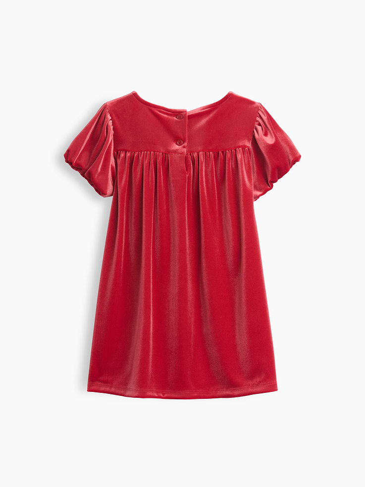 Image 3 of 4, Baby & Toddler Velour Bow Dress