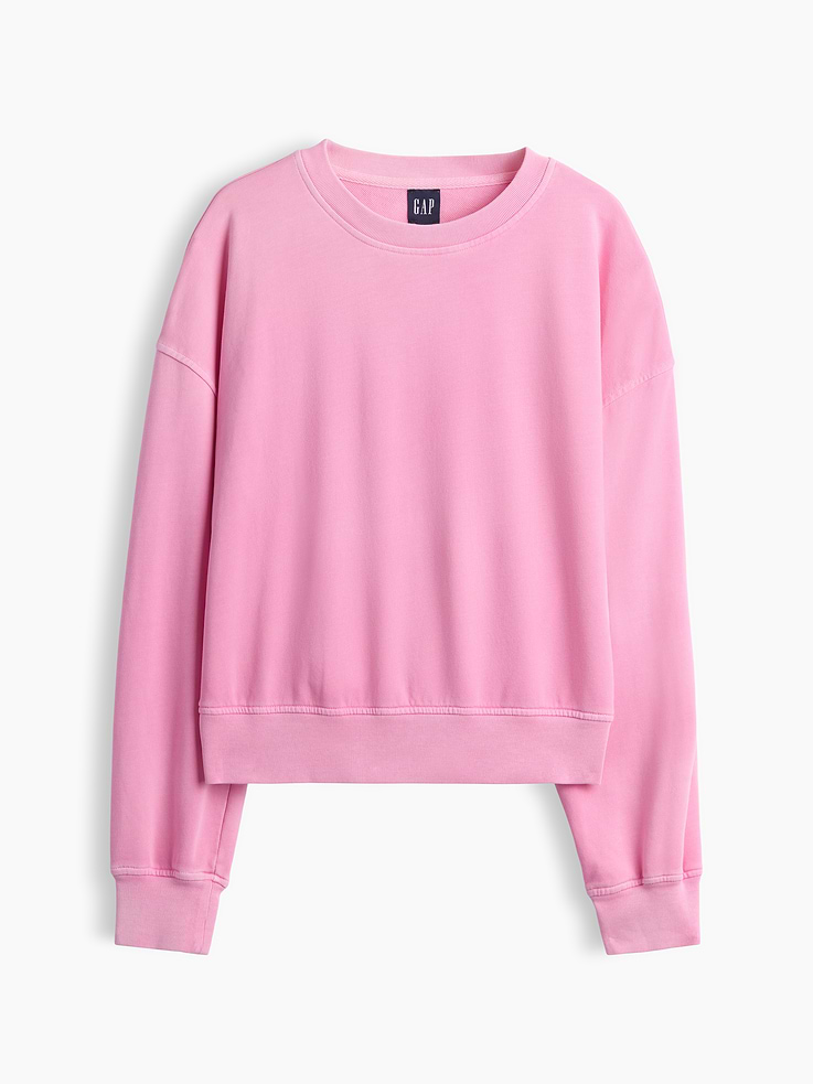 Image 2 of 2, VintageSoft Terry Oversized Wedge Side-Slit Sweatshirt