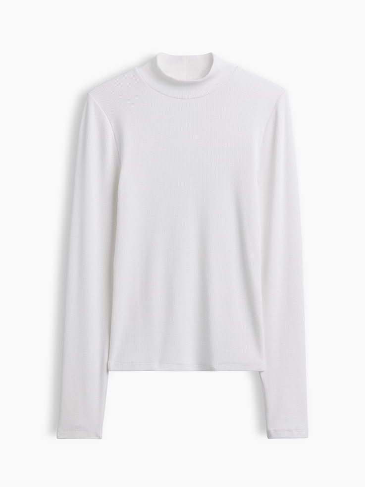 Image 4 of 4, Modern Rib Mockneck T-Shirt