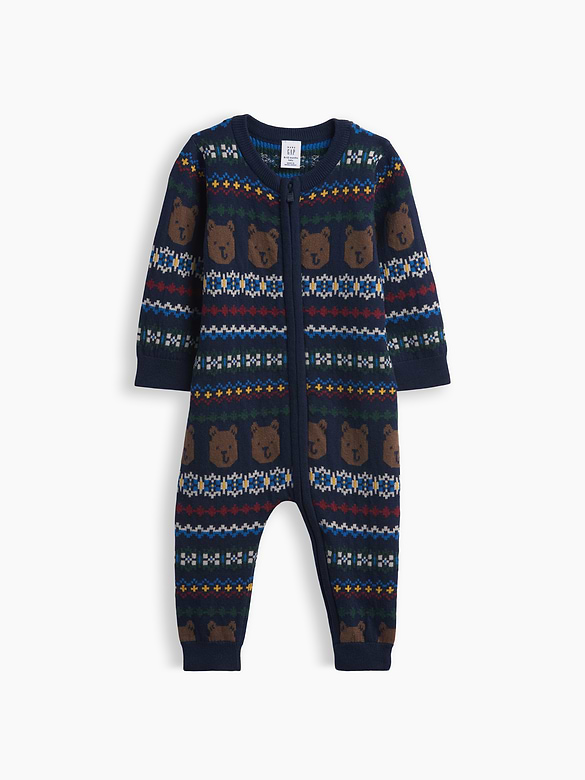 Baby Brannan Bear Fair Isle Sweater One-Piece