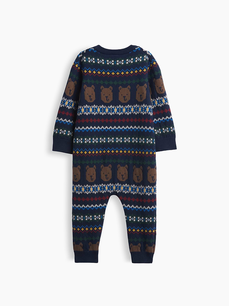 Image 2 of 2, Baby Brannan Bear Fair Isle Sweater One-Piece