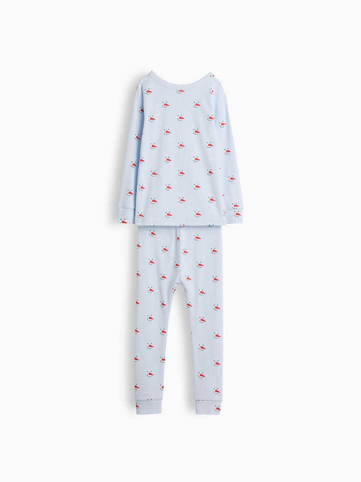 Image 2 of 2, Baby & Toddler Organic Brushed Cotton Snowman PJ Set
