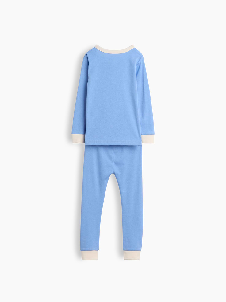 Image 2 of 2, Baby & Toddler Organic Brushed Cotton Henley PJ Set