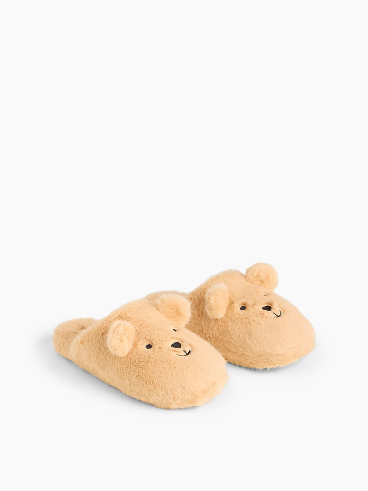 Image 2 of 4, Faux Fur Brannan Bear Slippers