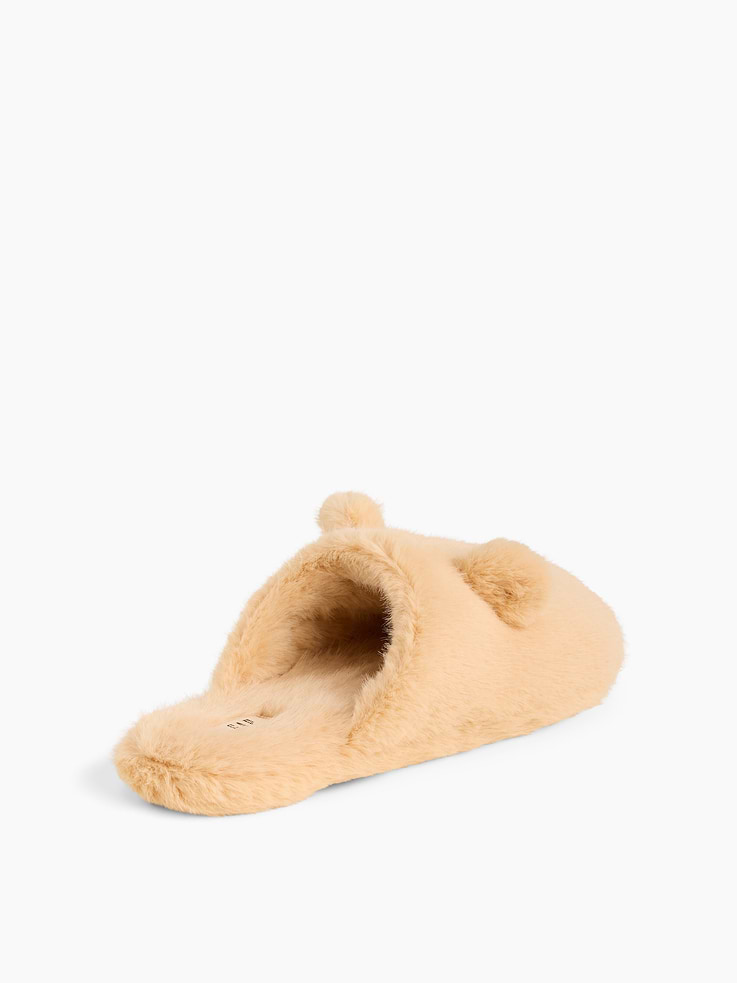 Image 3 of 4, Faux Fur Brannan Bear Slippers