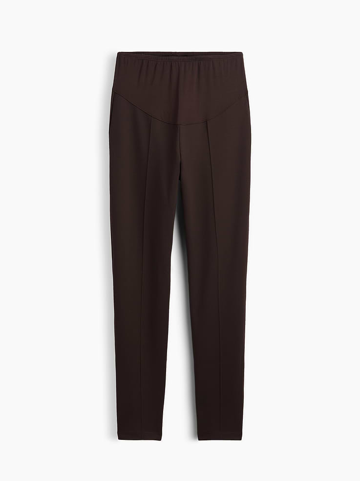 Image 1 of 1, Full support that grows with you (and baby) through every single trimester. So you stay comfy and baby stays happy., Smooth woven maternity ponte pants., Elasticized waist with full panel., Raised seam at front of pants., Please note: Maternity styles cannot be returned in store. Please enjoy free returns by mail., Product #451493