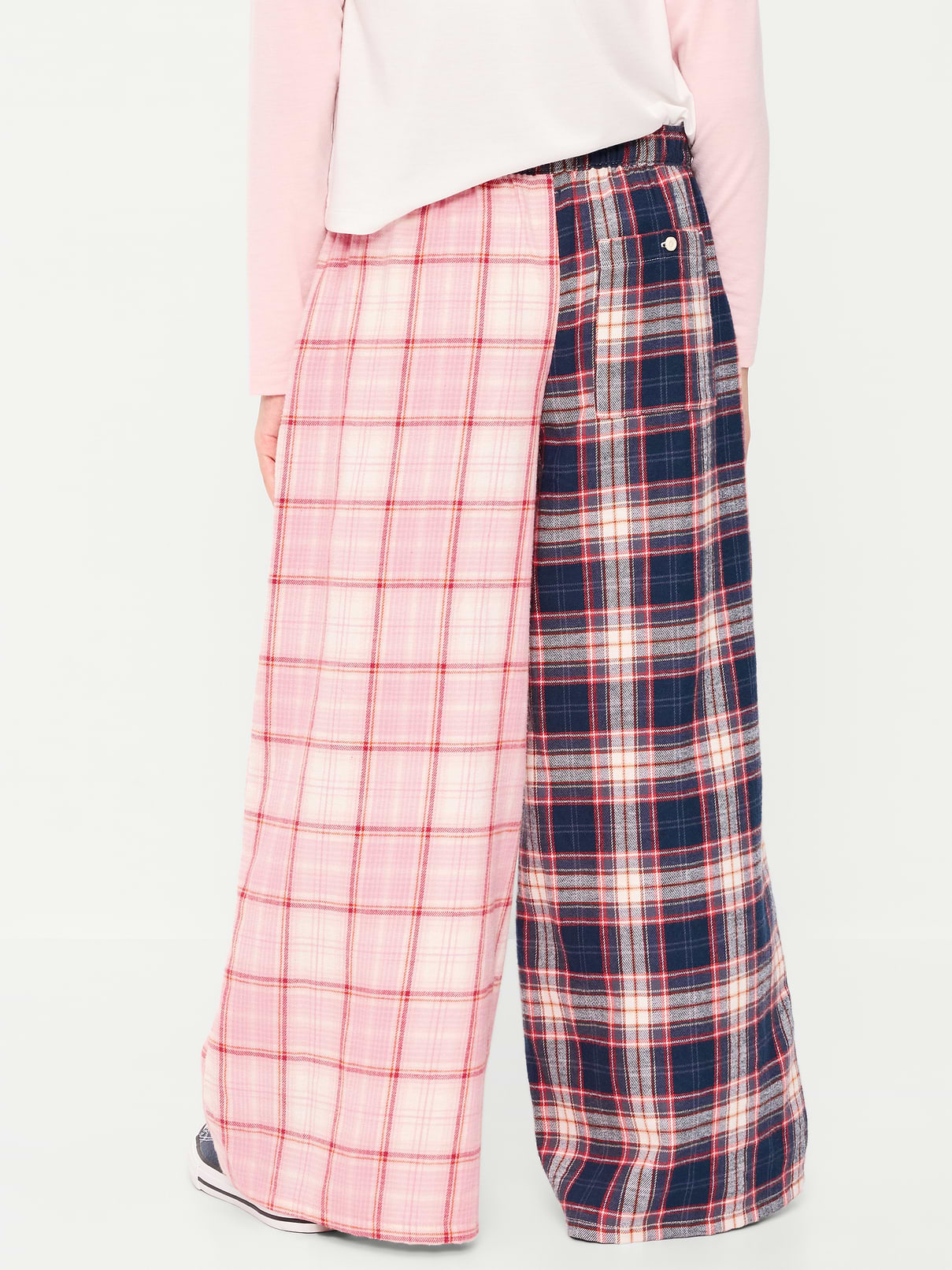 Image 3 of 4, Pull-On Wide-Leg Flannel Plaid Pants for Girls