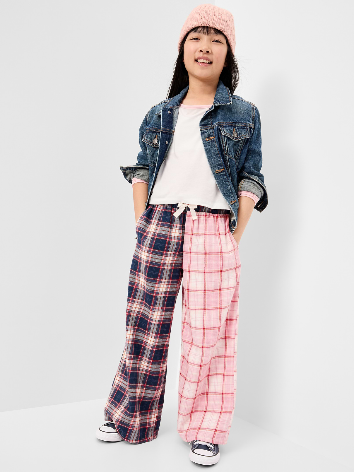 Image 1 of 4, elasticized waistband, functional drawstring, on-seam pockets, buttoned back pocket, wide leg, easy pull-on style, Product #1183444